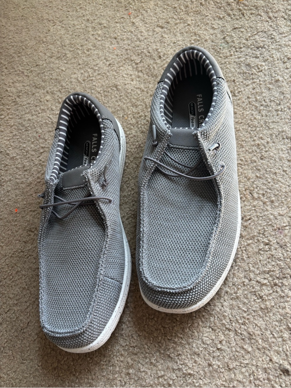 Falls Creek Men’s Gray Knit Slip-On Loafers